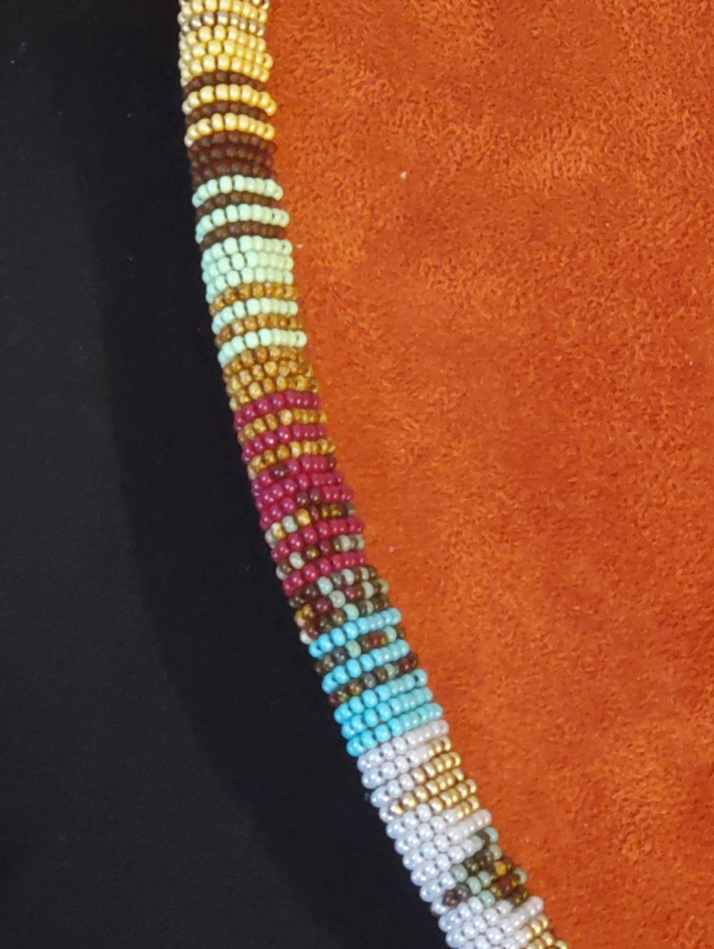 Hand Beaded Suede Hat - Picture 6 of 7